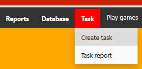 The create task menu option selected from the task menu.